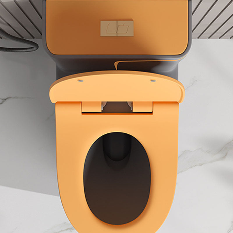 Orange Household Toilet Siphon Jet Toilet All-In-One Ceramic Toilet