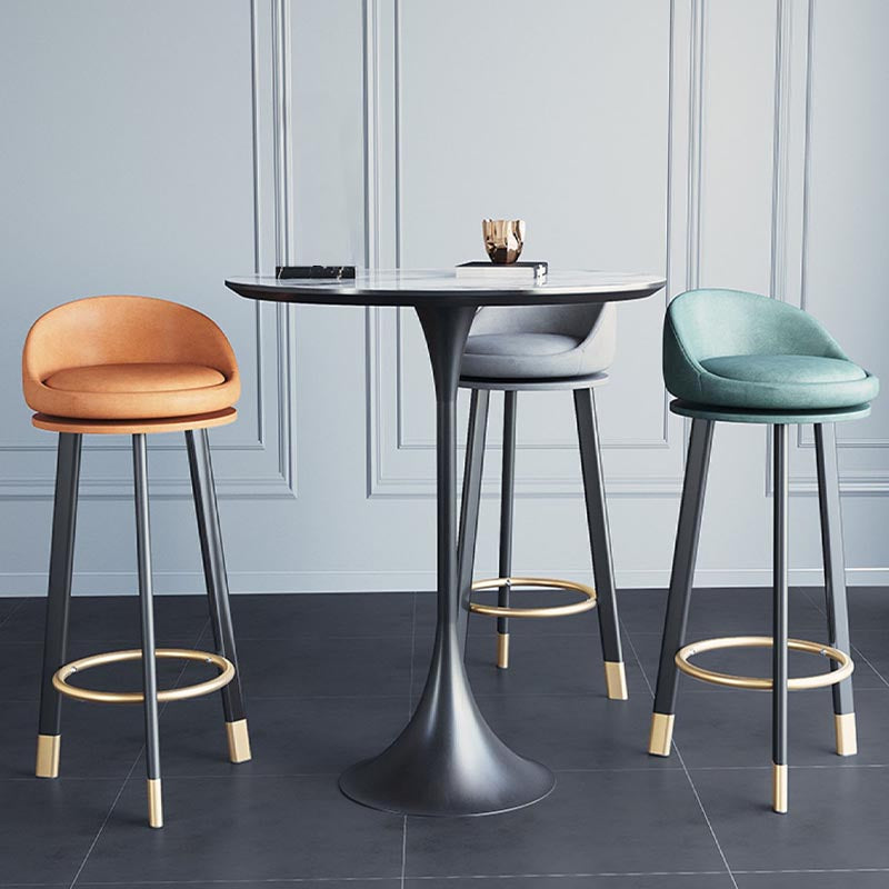 Contemporary Home Swivel Stool Matte Finish Upholstered Bar Stools