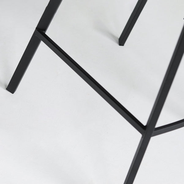 Modern Armless Bar Stool PU Leather Low Back Stools with Metal Frame