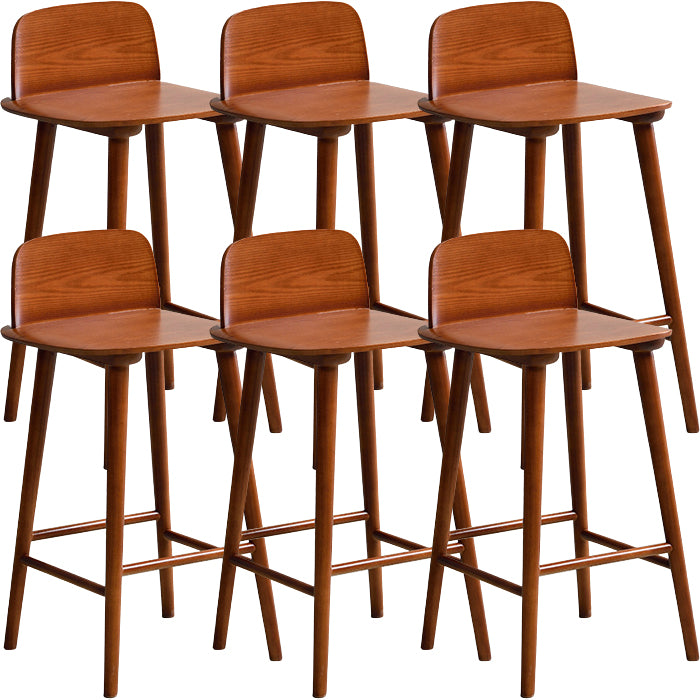Modern Rubberwood Bar Stool Low Back Counter Height Bar Stool