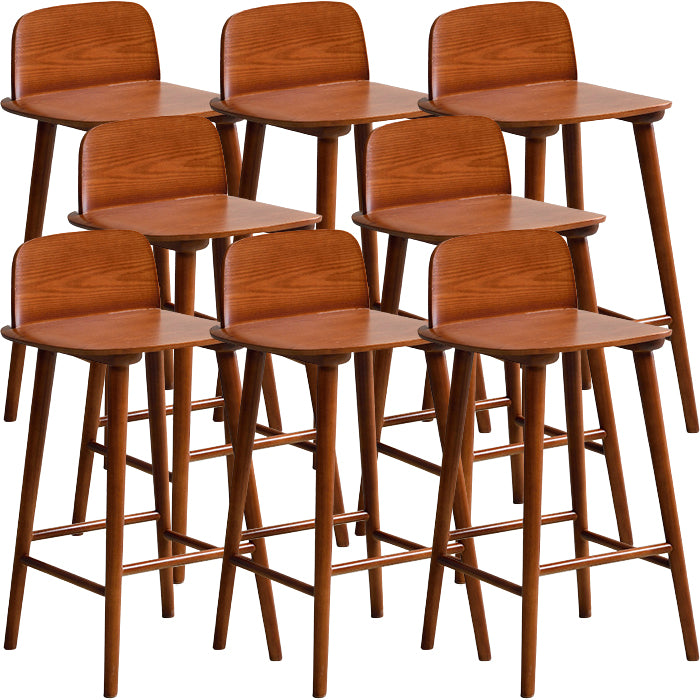 Modern Rubberwood Bar Stool Low Back Counter Height Bar Stool