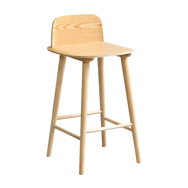 Modern Rubberwood Bar Stool Low Back Counter Height Bar Stool