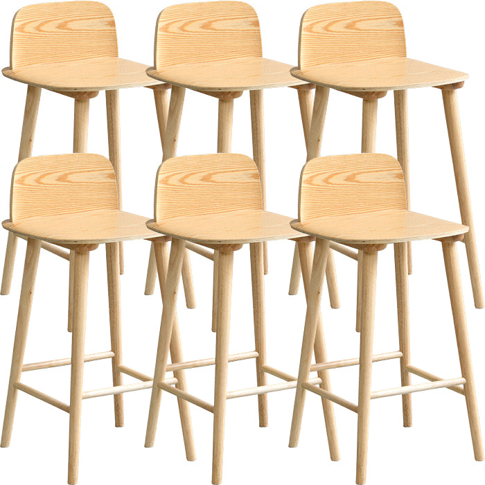 Modern Rubberwood Bar Stool Low Back Counter Height Bar Stool