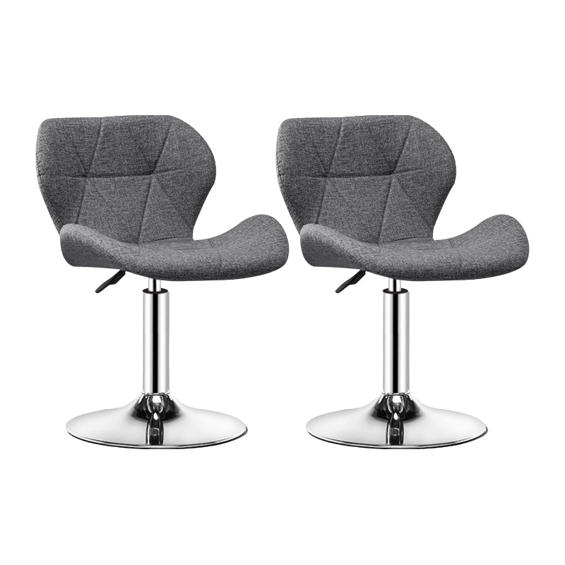 Contemporary Metal Barstool Faux Leather Footrest Adjustable Counter Stool for Home