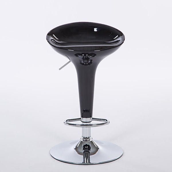 Contemporary Metal Barstool Plastic Low Back Counter Stool with Footrest for Bar