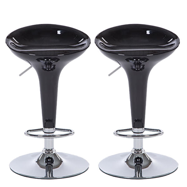 Contemporary Metal Barstool Plastic Low Back Counter Stool with Footrest for Bar