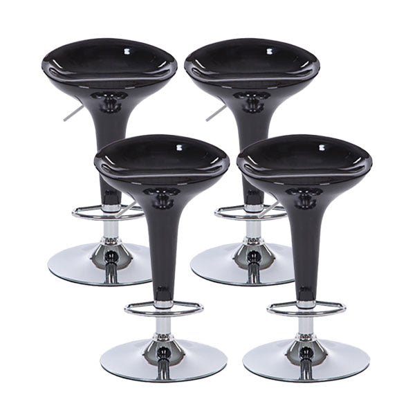 Contemporary Metal Barstool Plastic Low Back Counter Stool with Footrest for Bar