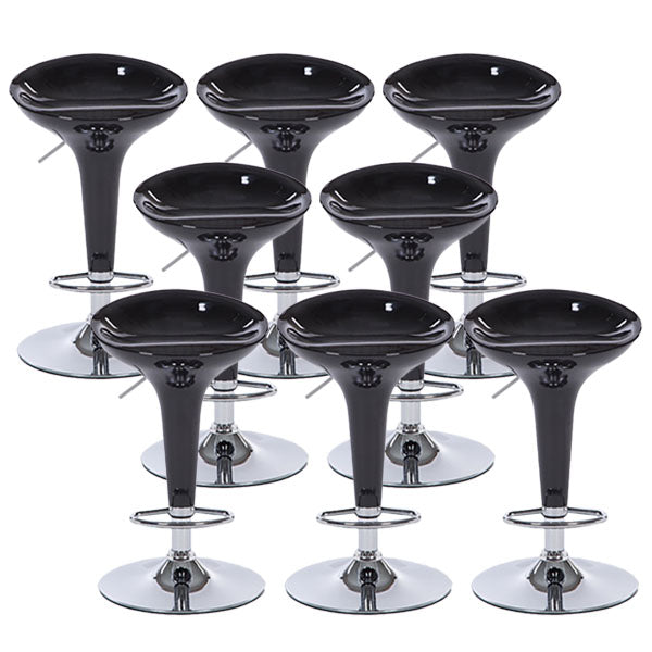 Contemporary Metal Barstool Plastic Low Back Counter Stool with Footrest for Bar