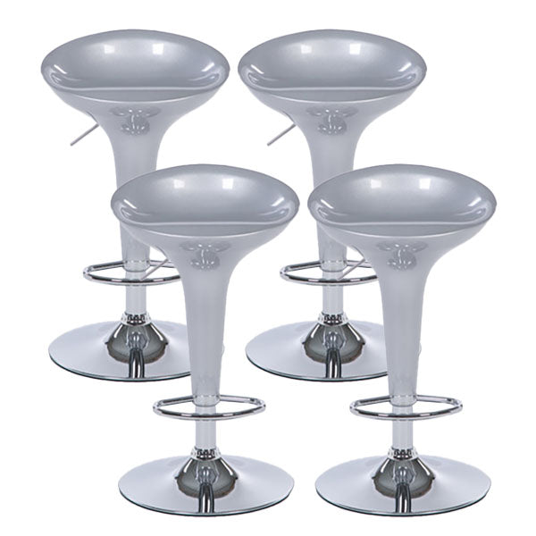 Contemporary Metal Barstool Plastic Low Back Counter Stool with Footrest for Bar