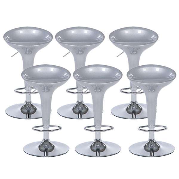 Contemporary Metal Barstool Plastic Low Back Counter Stool with Footrest for Bar