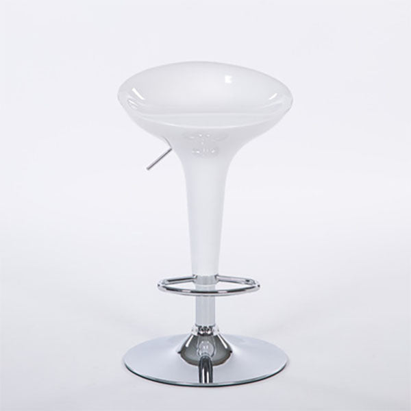 Contemporary Metal Barstool Plastic Low Back Counter Stool with Footrest for Bar