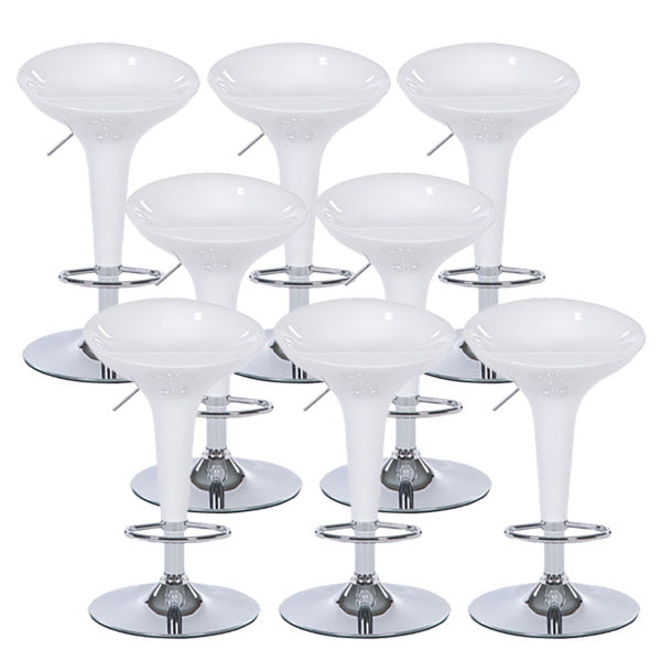 Contemporary Metal Barstool Plastic Low Back Counter Stool with Footrest for Bar