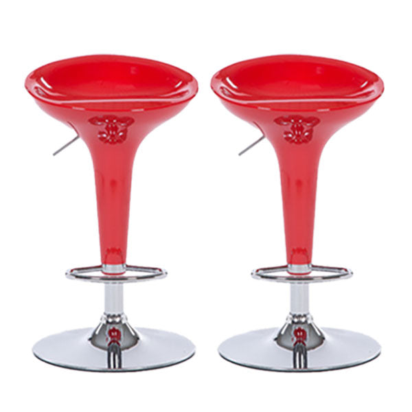 Contemporary Metal Barstool Plastic Low Back Counter Stool with Footrest for Bar