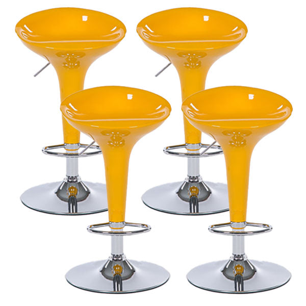 Contemporary Metal Barstool Plastic Low Back Counter Stool with Footrest for Bar