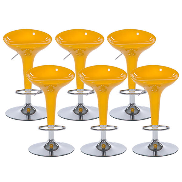 Contemporary Metal Barstool Plastic Low Back Counter Stool with Footrest for Bar