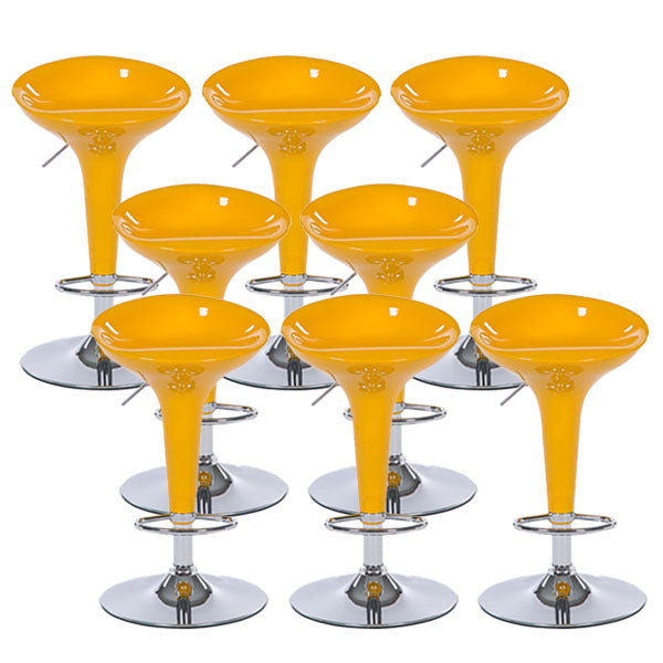 Contemporary Metal Barstool Plastic Low Back Counter Stool with Footrest for Bar