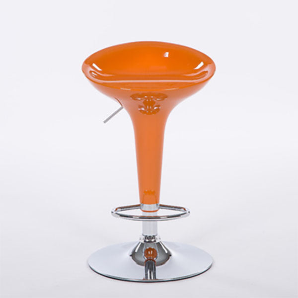 Contemporary Metal Barstool Plastic Low Back Counter Stool with Footrest for Bar