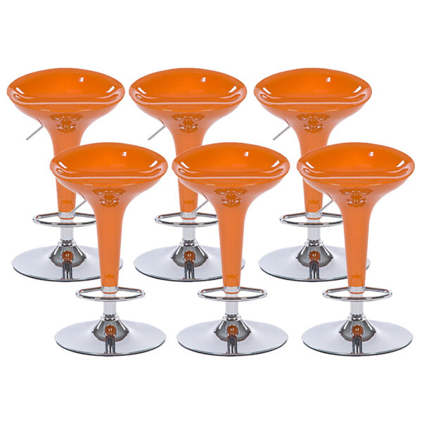 Contemporary Metal Barstool Plastic Low Back Counter Stool with Footrest for Bar