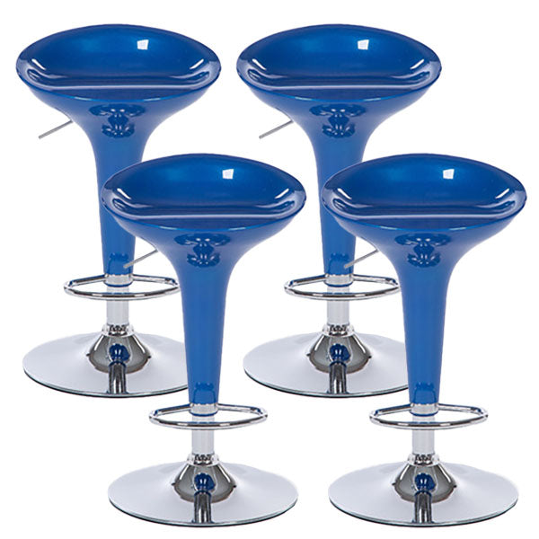 Contemporary Metal Barstool Plastic Low Back Counter Stool with Footrest for Bar