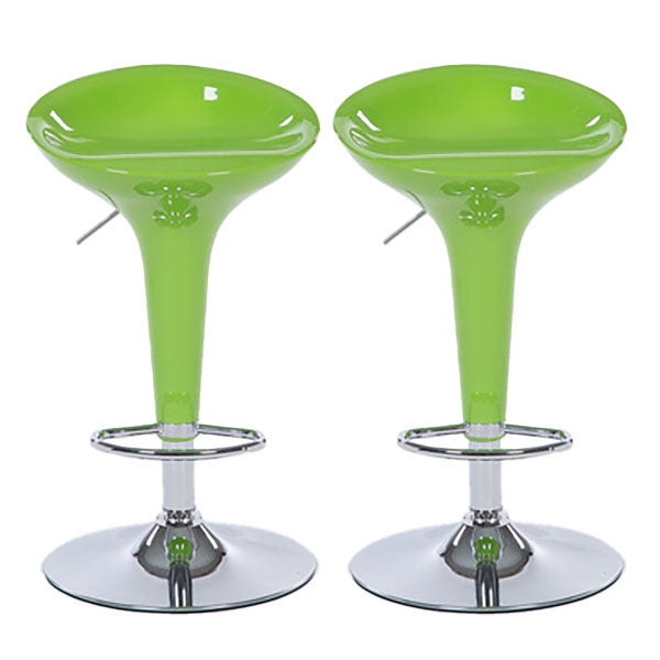 Contemporary Metal Barstool Plastic Low Back Counter Stool with Footrest for Bar