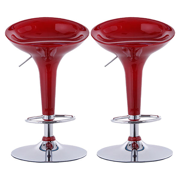 Contemporary Metal Barstool Plastic Low Back Counter Stool with Footrest for Bar