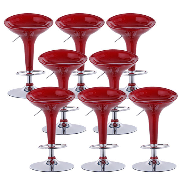 Contemporary Metal Barstool Plastic Low Back Counter Stool with Footrest for Bar