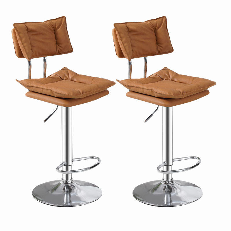 Scandinavian Metal Barstool Fabric Counter Stool with Chrome Base