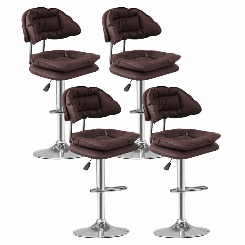 Scandinavian Metal Barstool Fabric Counter Stool with Chrome Base