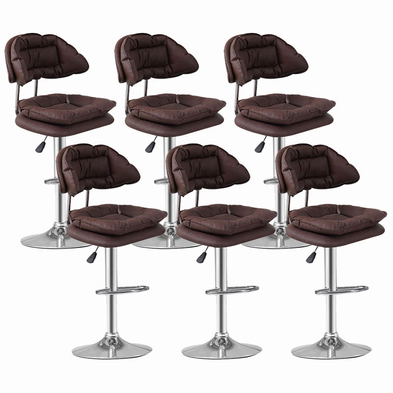 Scandinavian Metal Barstool Fabric Counter Stool with Chrome Base