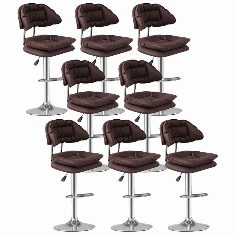 Scandinavian Metal Barstool Fabric Counter Stool with Chrome Base