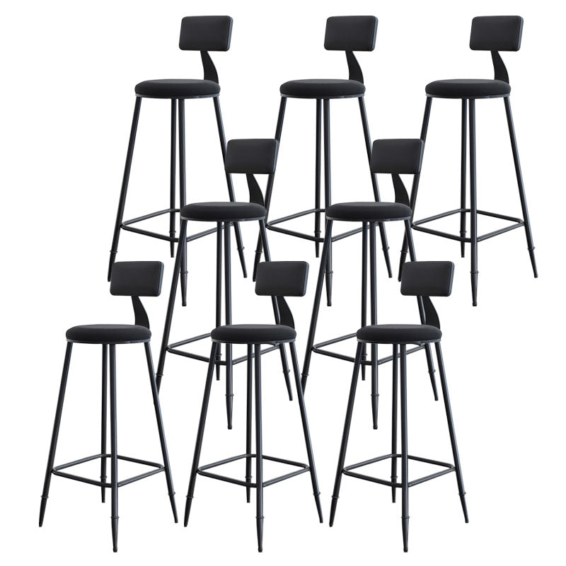 Scandinavian Metal Barstool Velvet Stool in Matte Finish for Indoor