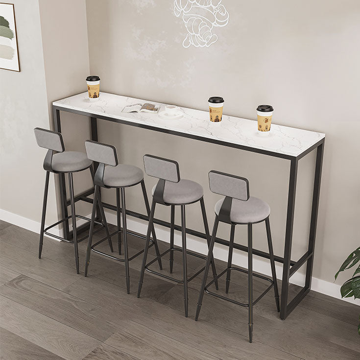 Scandinavian Metal Barstool Velvet Stool in Matte Finish for Indoor