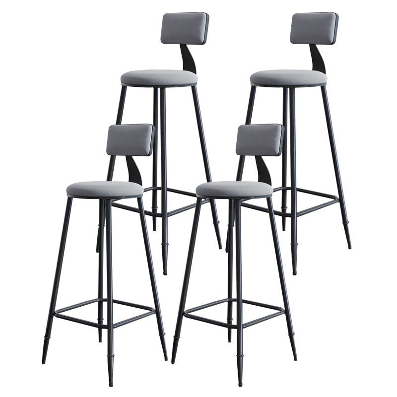 Scandinavian Metal Barstool Velvet Stool in Matte Finish for Indoor