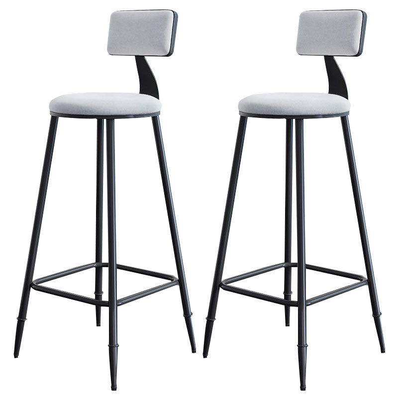 Scandinavian Metal Barstool Velvet Stool in Matte Finish for Indoor