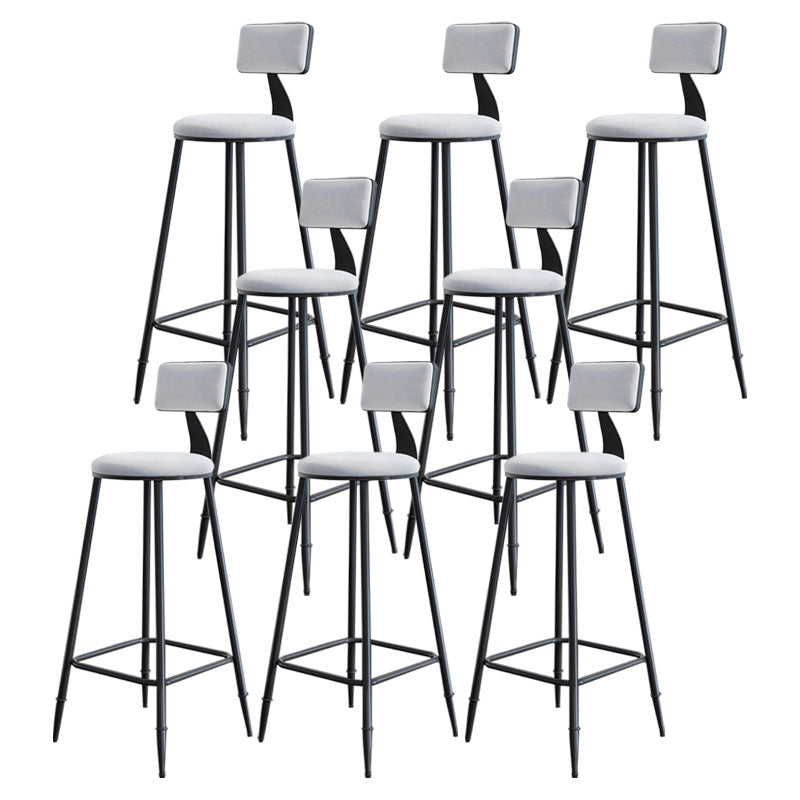 Scandinavian Metal Barstool Velvet Stool in Matte Finish for Indoor