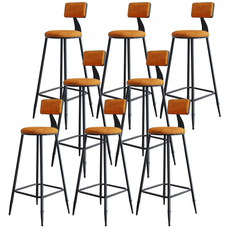 Scandinavian Metal Barstool Velvet Stool in Matte Finish for Indoor