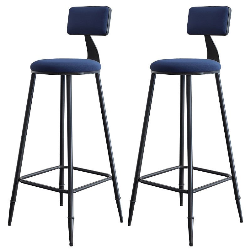 Scandinavian Metal Barstool Velvet Stool in Matte Finish for Indoor