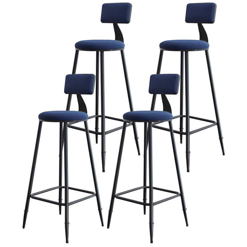 Scandinavian Metal Barstool Velvet Stool in Matte Finish for Indoor
