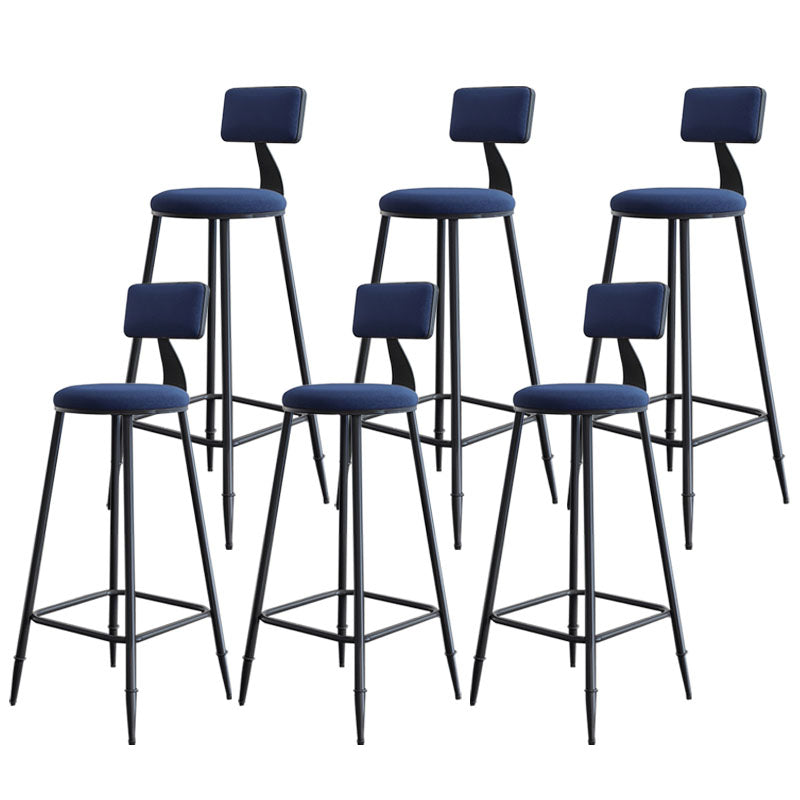 Scandinavian Metal Barstool Velvet Stool in Matte Finish for Indoor
