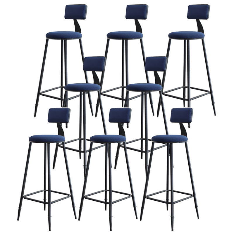Scandinavian Metal Barstool Velvet Stool in Matte Finish for Indoor