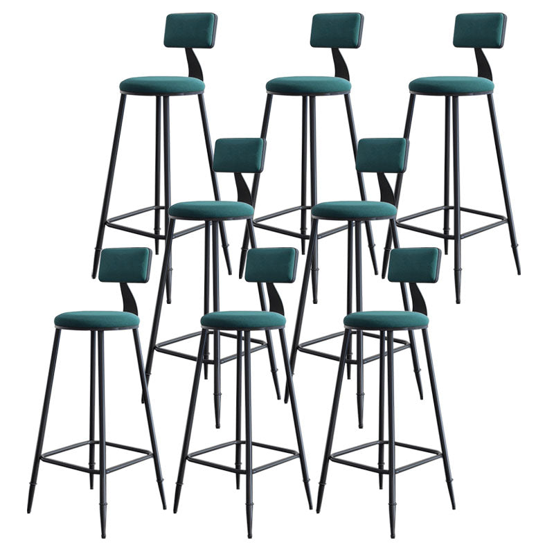 Scandinavian Metal Barstool Velvet Stool in Matte Finish for Indoor