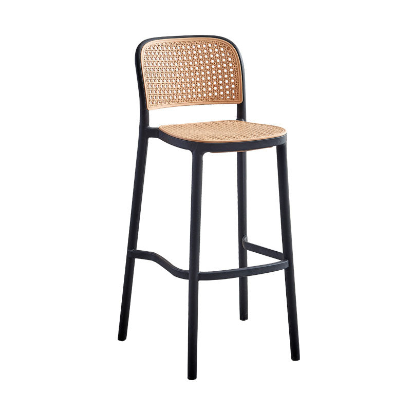 Scandinavian Plastic Low Back Counter Stool Plastic Home Furniture in Matte Finish