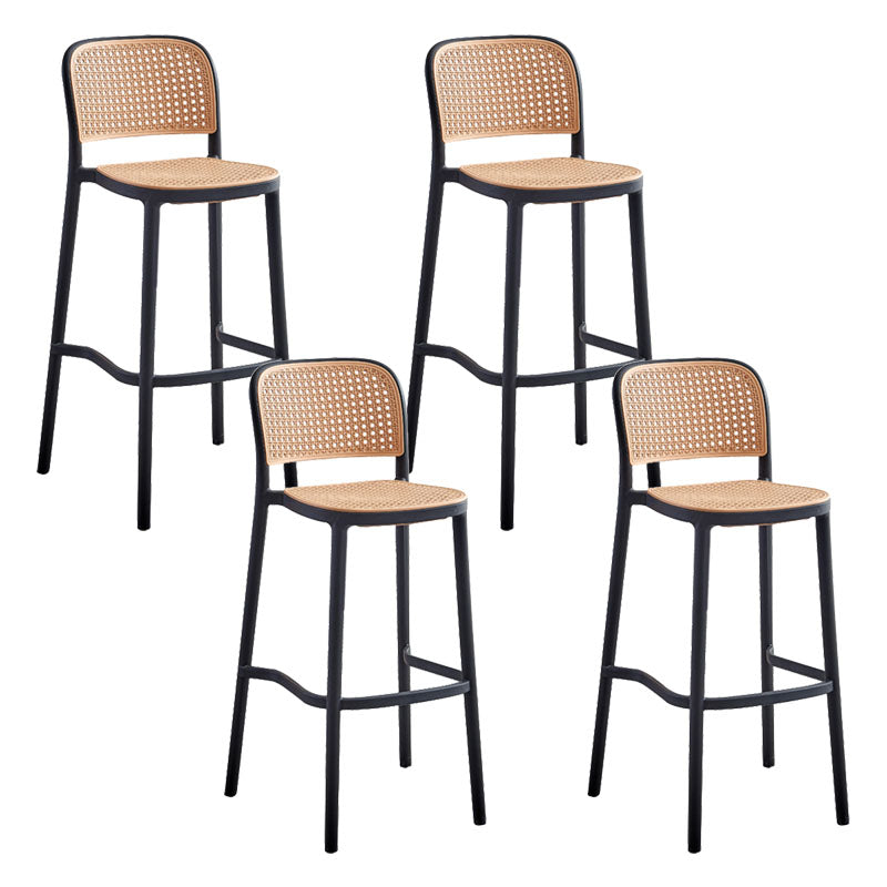 Scandinavian Plastic Low Back Counter Stool Plastic Home Furniture in Matte Finish