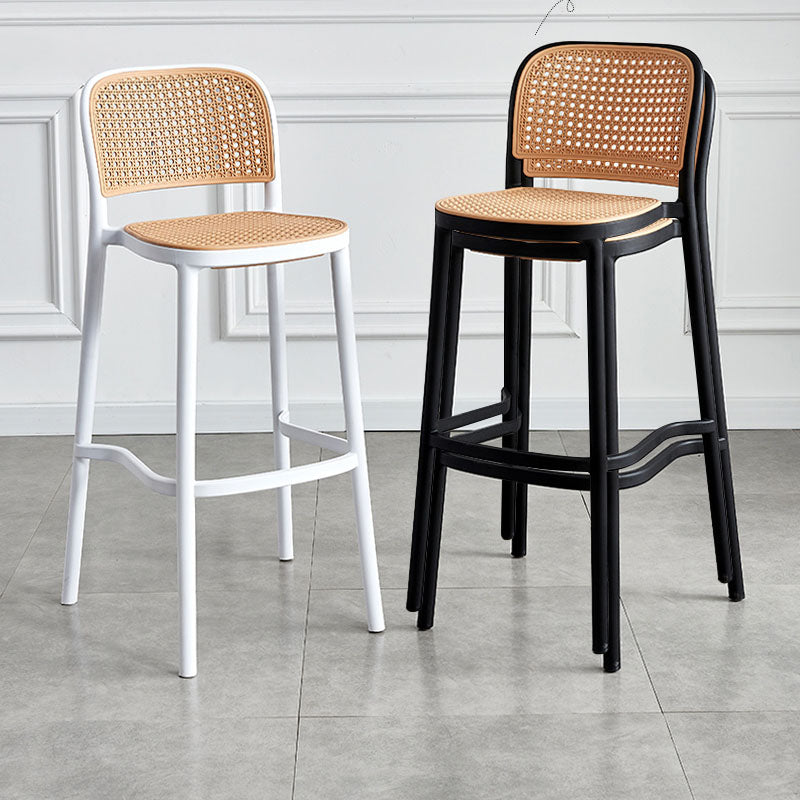 Scandinavian Plastic Low Back Counter Stool Plastic Home Furniture in Matte Finish