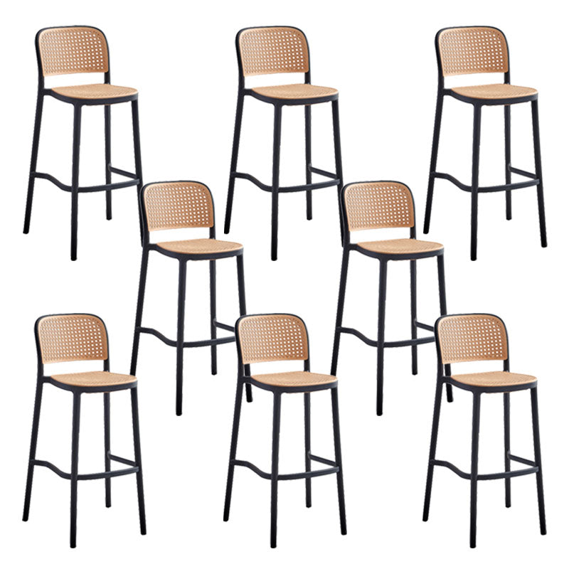 Scandinavian Plastic Low Back Counter Stool Plastic Home Furniture in Matte Finish