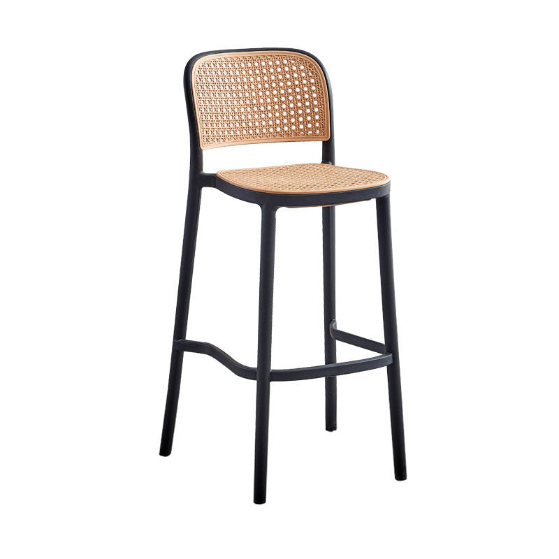 Scandinavian Plastic Low Back Counter Stool Plastic Home Furniture in Matte Finish