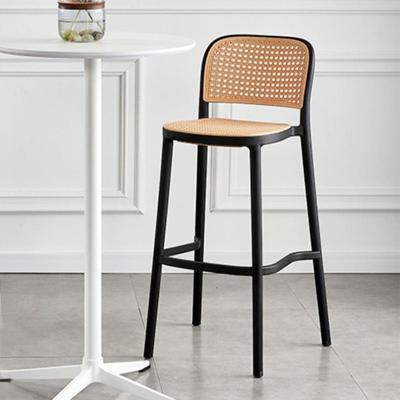Scandinavian Plastic Low Back Counter Stool Plastic Home Furniture in Matte Finish