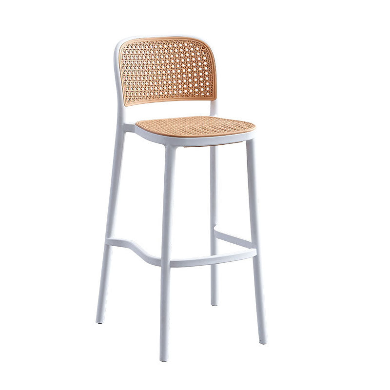Scandinavian Plastic Low Back Counter Stool Plastic Home Furniture in Matte Finish