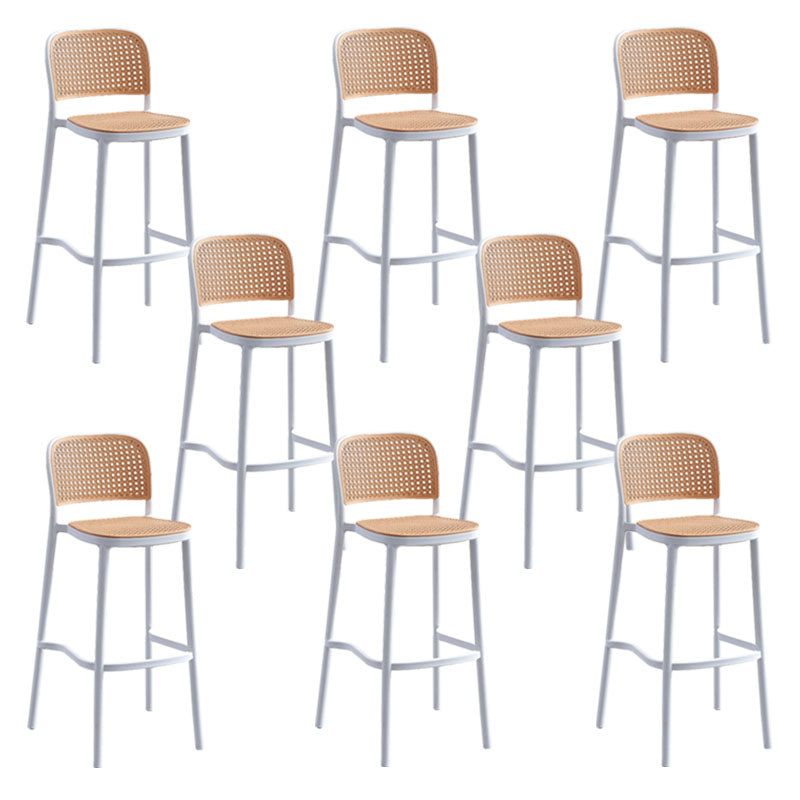 Scandinavian Plastic Low Back Counter Stool Plastic Home Furniture in Matte Finish