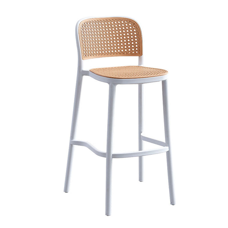 Scandinavian Plastic Low Back Counter Stool Plastic Home Furniture in Matte Finish